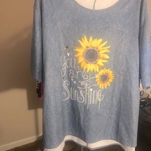 Sunflower Denim Tee